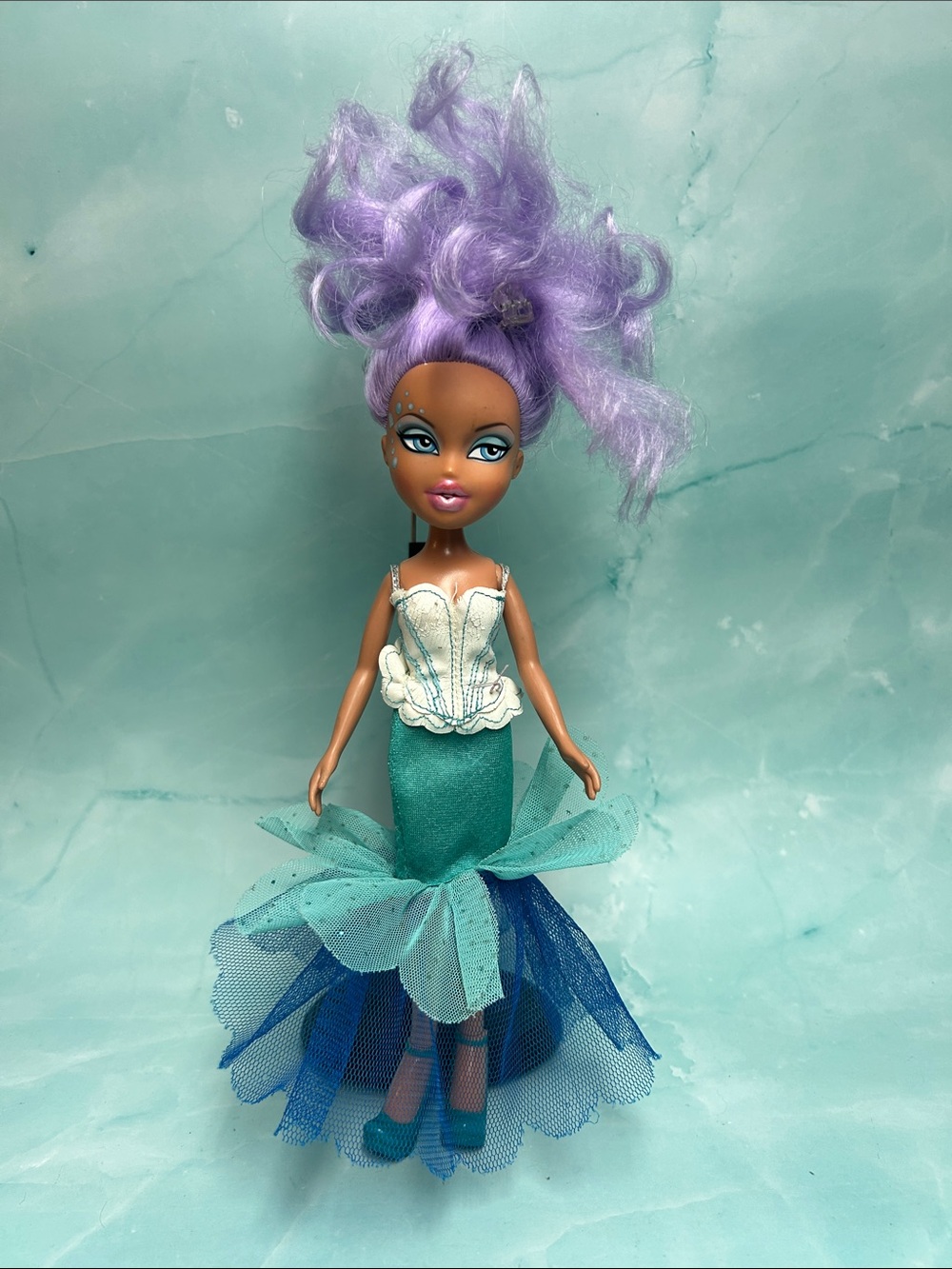 Rare Bratz Masquerade Sea Goddess Geneva Doll Mermaid Purple Hair 2001 MGA